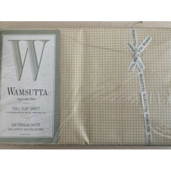 NEW Wamsutta Supercale Plus Full Top Sheet Sunflower Yellow Gingham Cottage Core - Picture 1 of 2